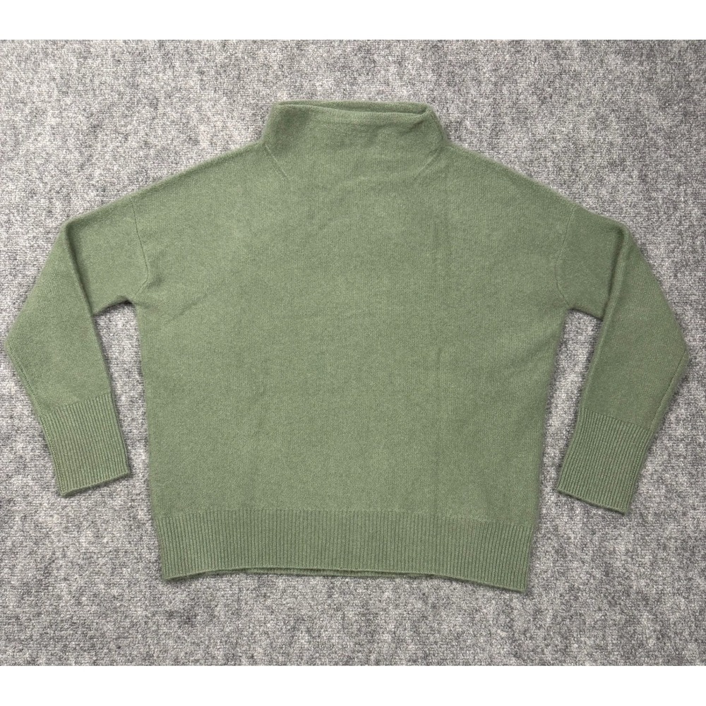 Vince Sage Green 100% Cashmere Mock Neck Sweater Small RN106730 Relaxed Fit